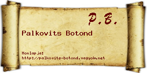 Palkovits Botond névjegykártya